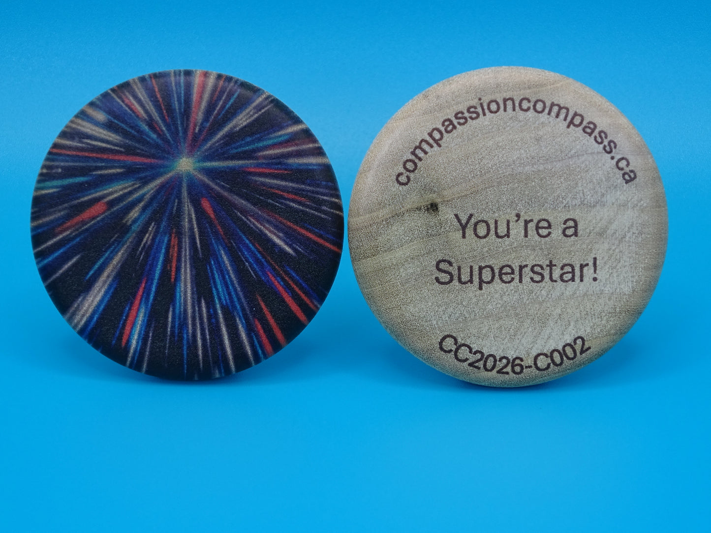 2) CUSTOM ORDERS - Wooden Disc - Design your own Compassion Compass™ for Special Occasions or Corporate Events