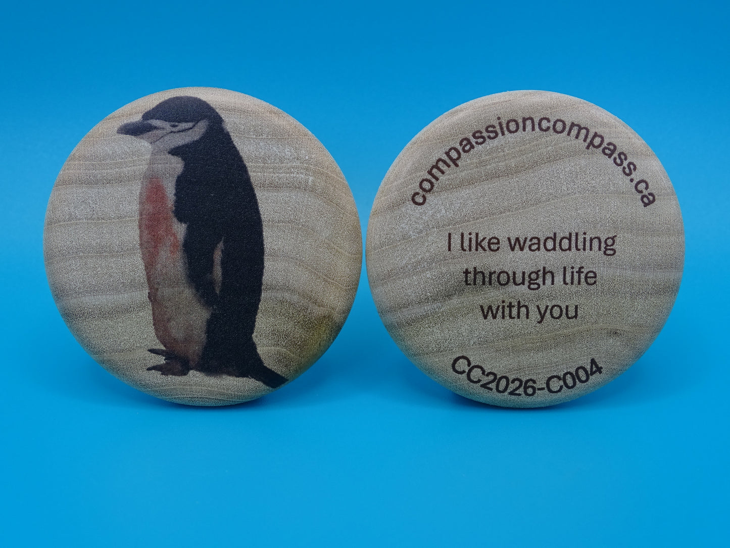 2) CUSTOM ORDERS - Wooden Disc - Design your own Compassion Compass™ for Special Occasions or Corporate Events