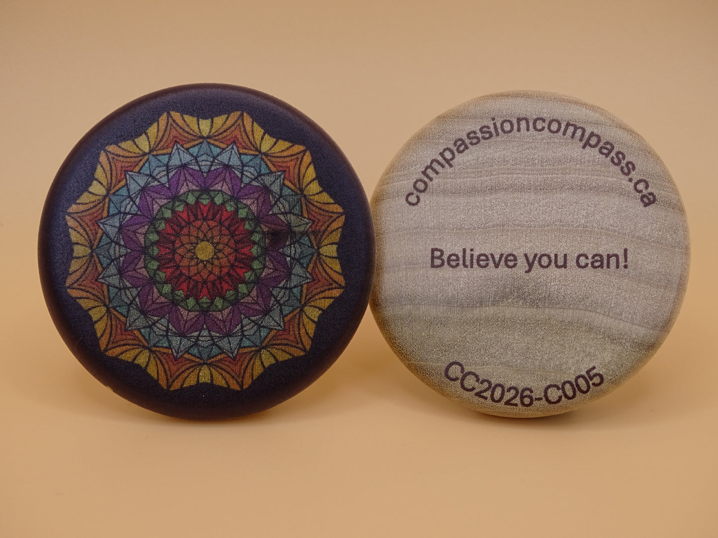 2) CUSTOM ORDERS - Wooden Disc - Design your own Compassion Compass™ for Special Occasions or Corporate Events