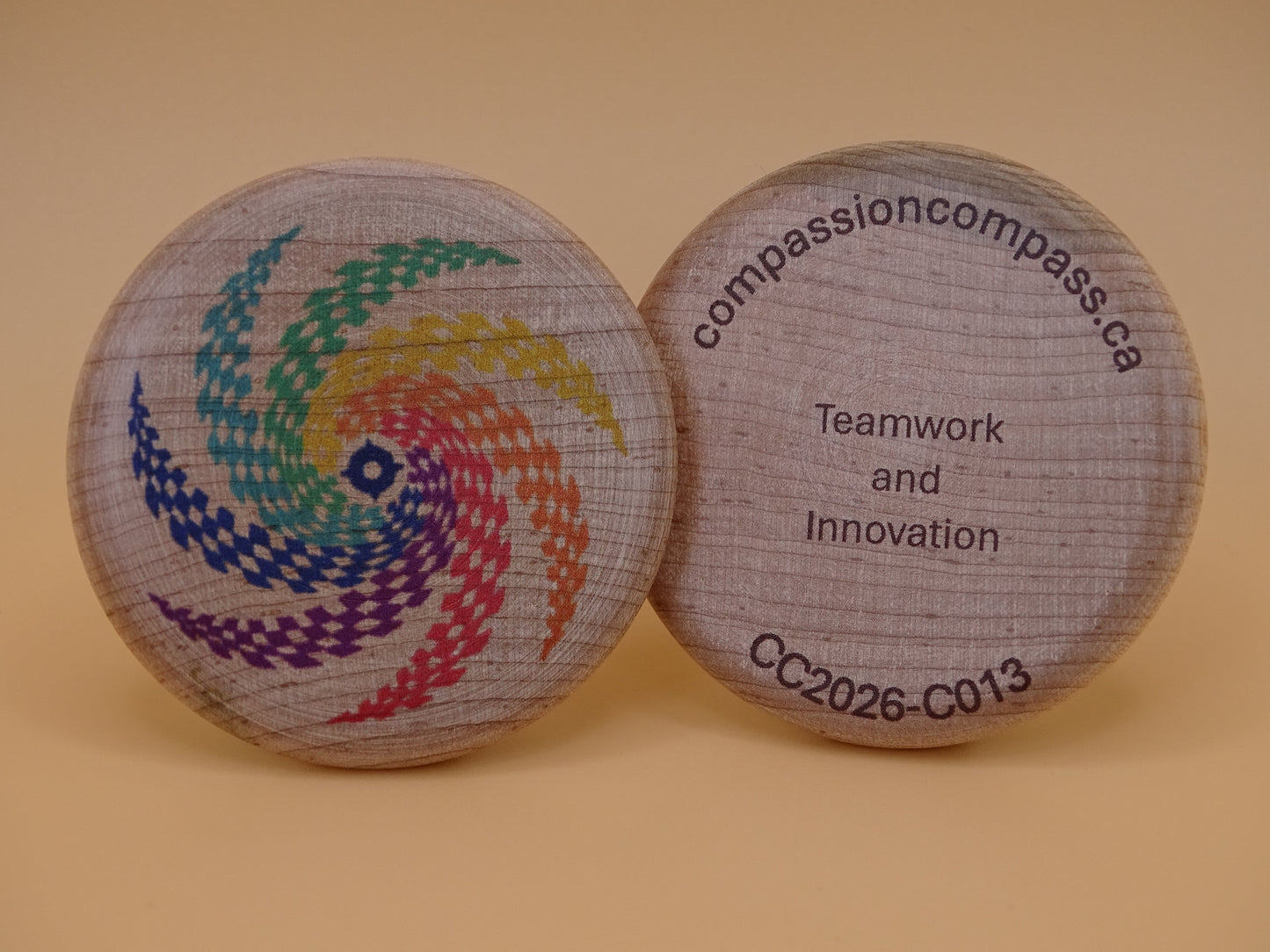 2) CUSTOM ORDERS - Wooden Disc - Design your own Compassion Compass™ for Special Occasions or Corporate Events