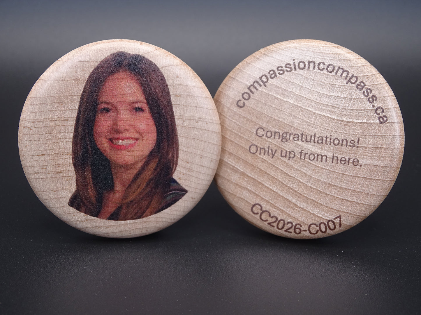 2) CUSTOM ORDERS - Wooden Disc - Design your own Compassion Compass™ for Special Occasions or Corporate Events